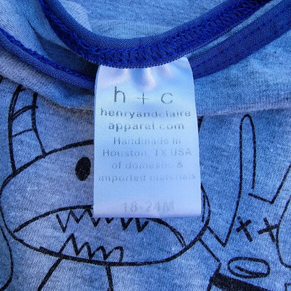 Henry and Claire Monsters Pull On Short Sleeve Romper Size 18-24m - Picture 5 of 5